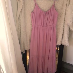 NWT Abercrombie & Fitch Tiered Maxi Dress Pink/Lilac - XL